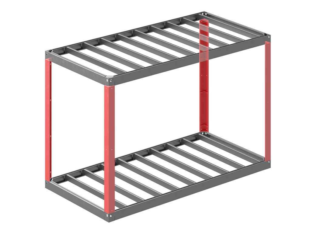 Конструкция каркаса на универсальных рамах. Угловая стойка.